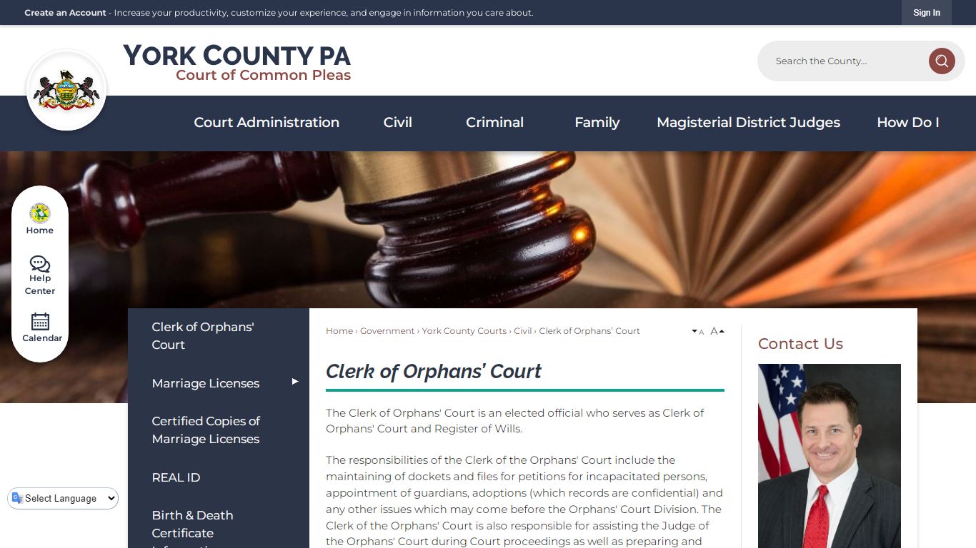 Clerk of Orphans’ Court | York County, PA